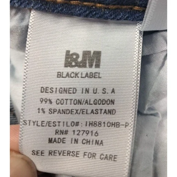 I&M Black Label Jeans Womens Sz 20 Plus I & M Denim Blue Stretch Distressed Pant - Picture 9 of 16